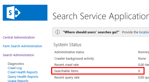 Make sure the SharePoint  search index is empty